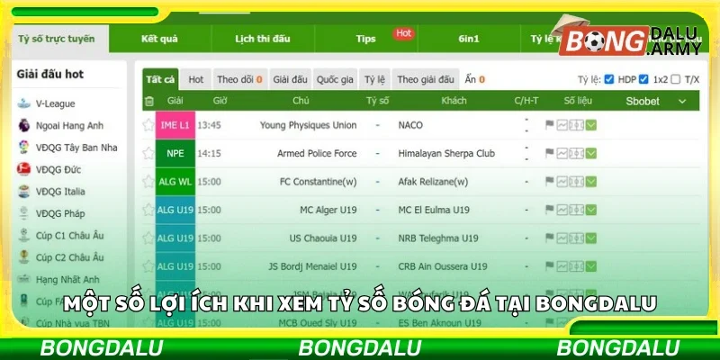 Các lợi ích khi xem tỷ số bóng đá tại Bongdalu
